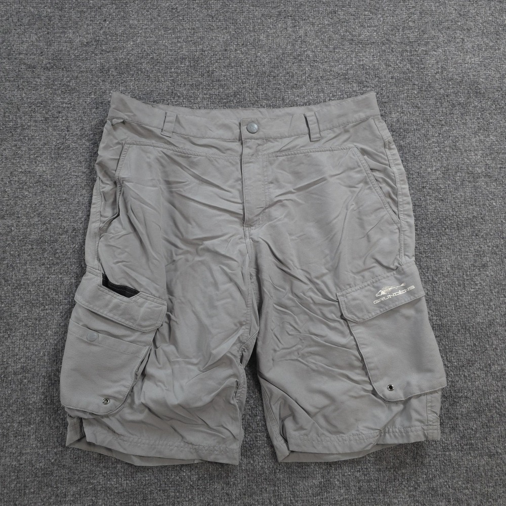 Grundens Shorts Mens 36 Gray Cargo Breakwater Performance Fishing Outdoor Hiking